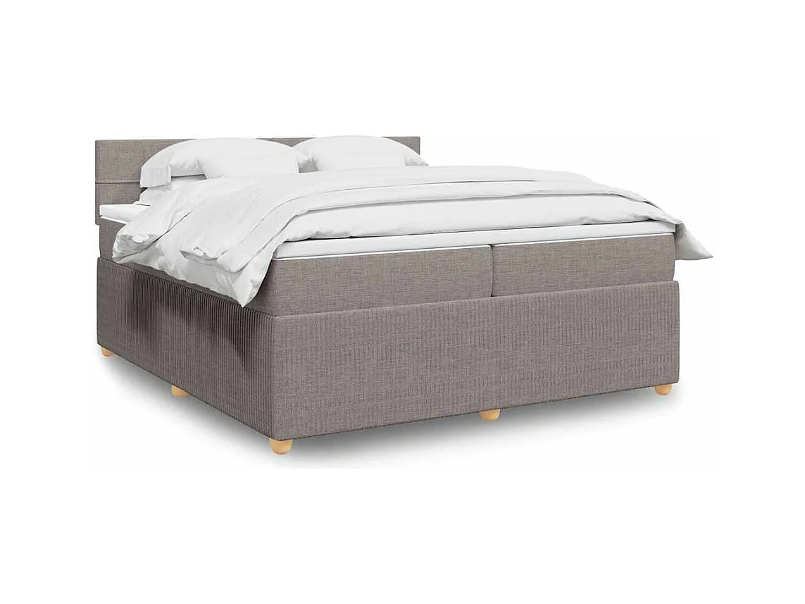 Boxspring met matras stof taupe 200x200 cm
