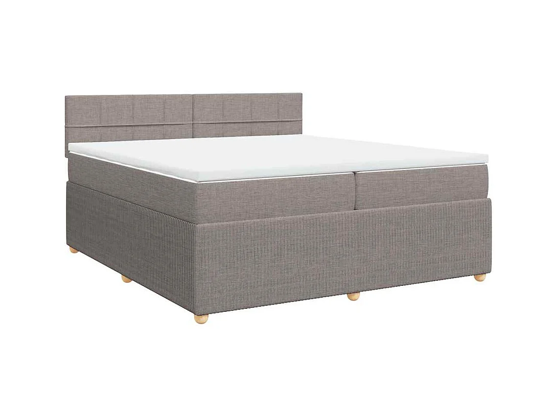 Sommier à lattes de lit avec matelas Taupe 200x200 cm Tissu
