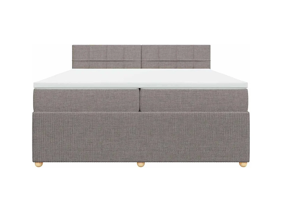 Sommier à lattes de lit avec matelas Taupe 200x200 cm Tissu