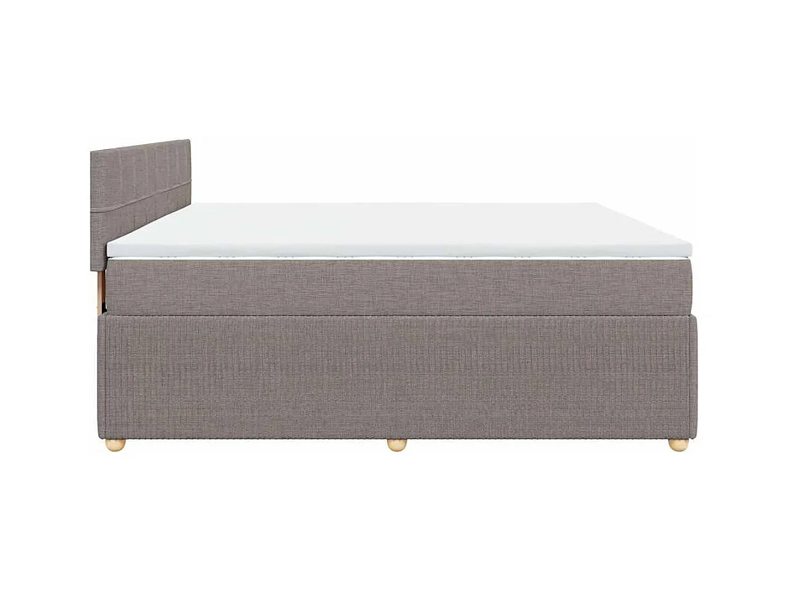 Sommier à lattes de lit avec matelas Taupe 200x200 cm Tissu