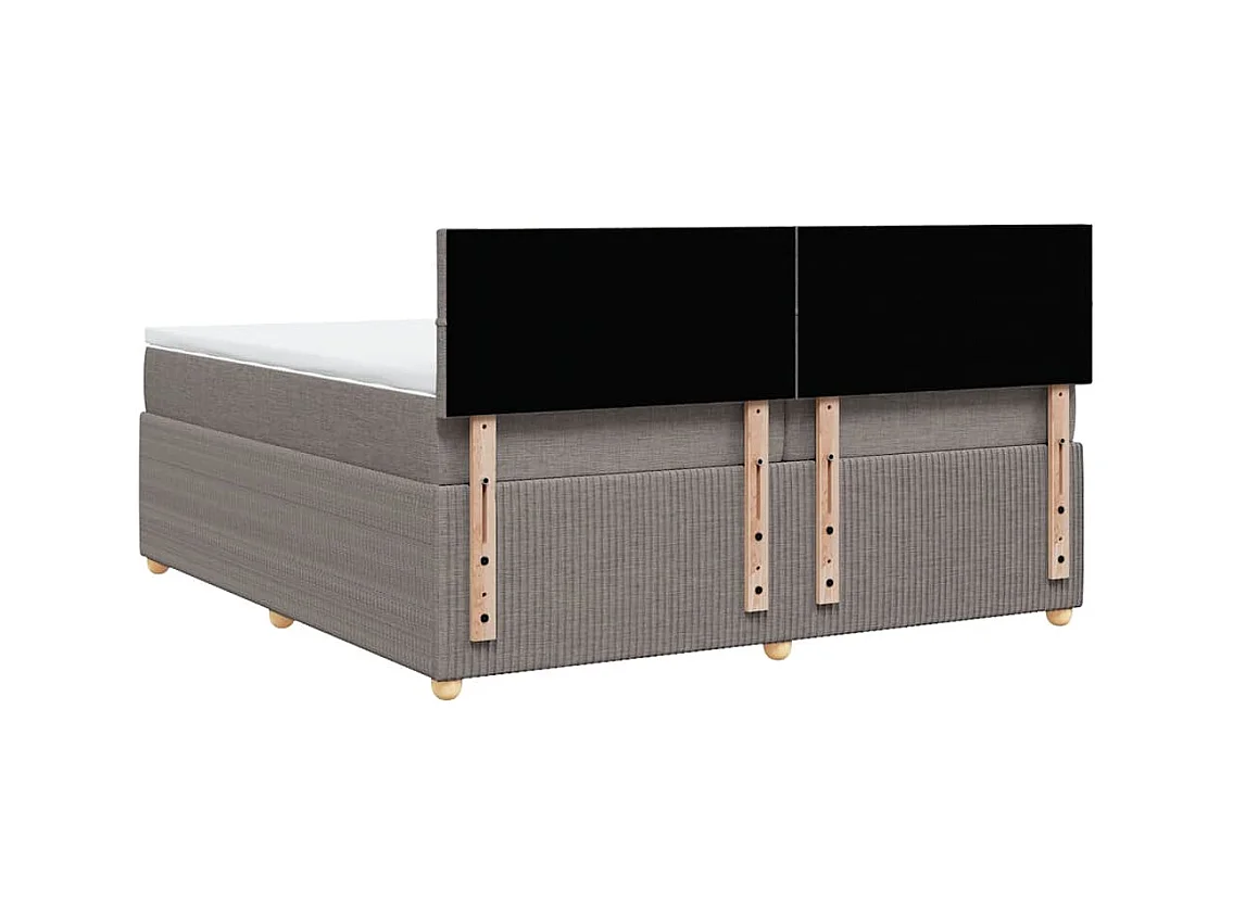 Sommier à lattes de lit avec matelas Taupe 200x200 cm Tissu
