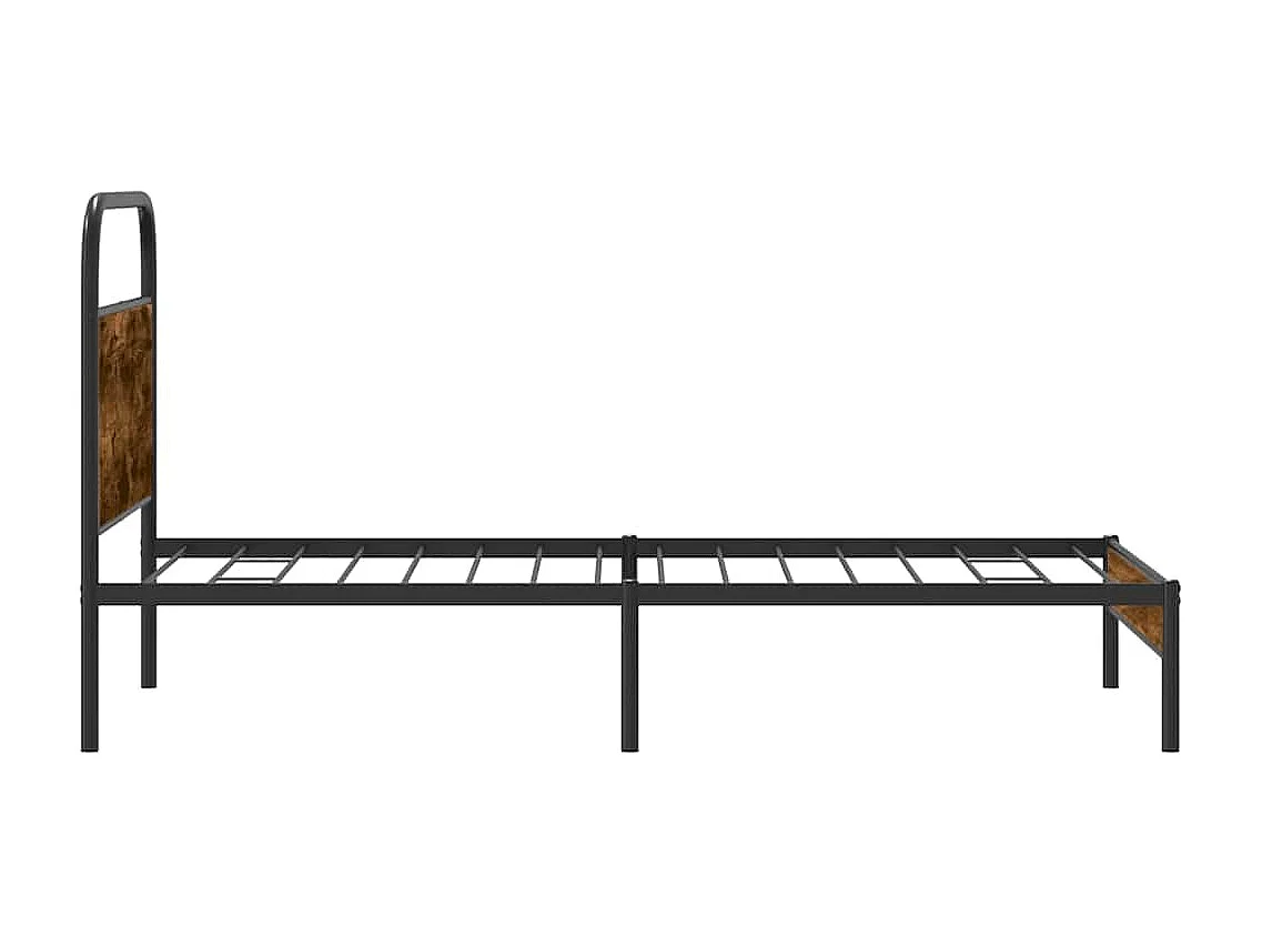 Bettgestell ohne Matratze 107x203 cm Räuchereiche Holzwerkstoff
