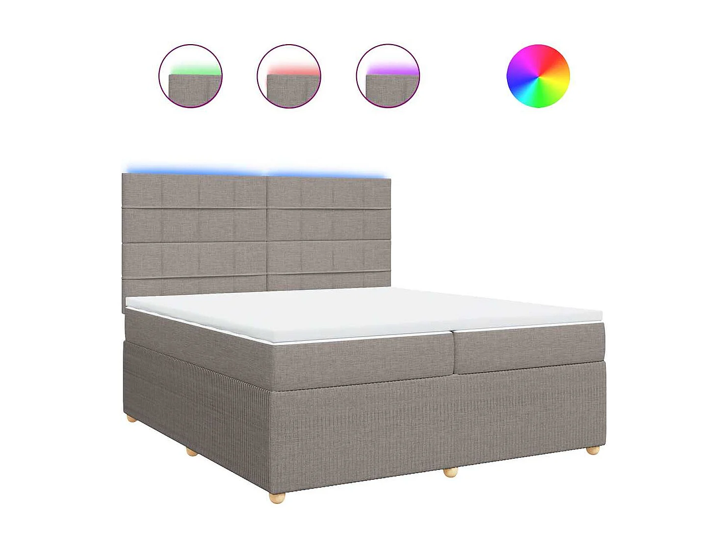 Sommier à lattes de lit avec matelas Taupe 200x200 cm Tissu