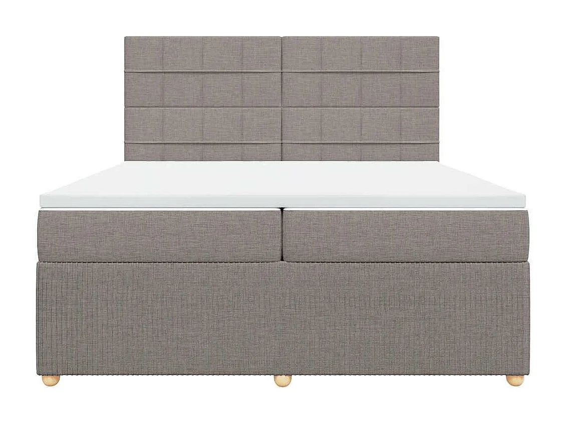 Sommier à lattes de lit avec matelas Taupe 200x200 cm Tissu