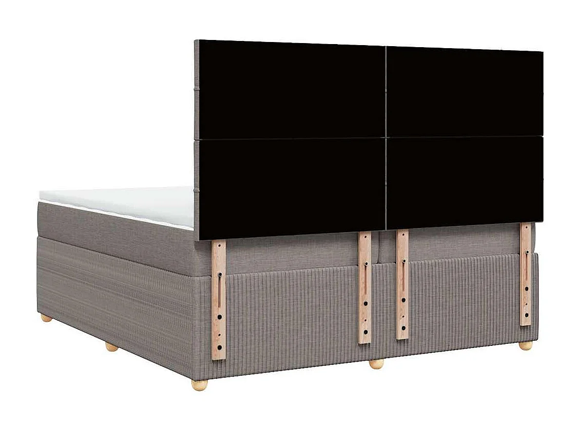 Sommier à lattes de lit avec matelas Taupe 200x200 cm Tissu