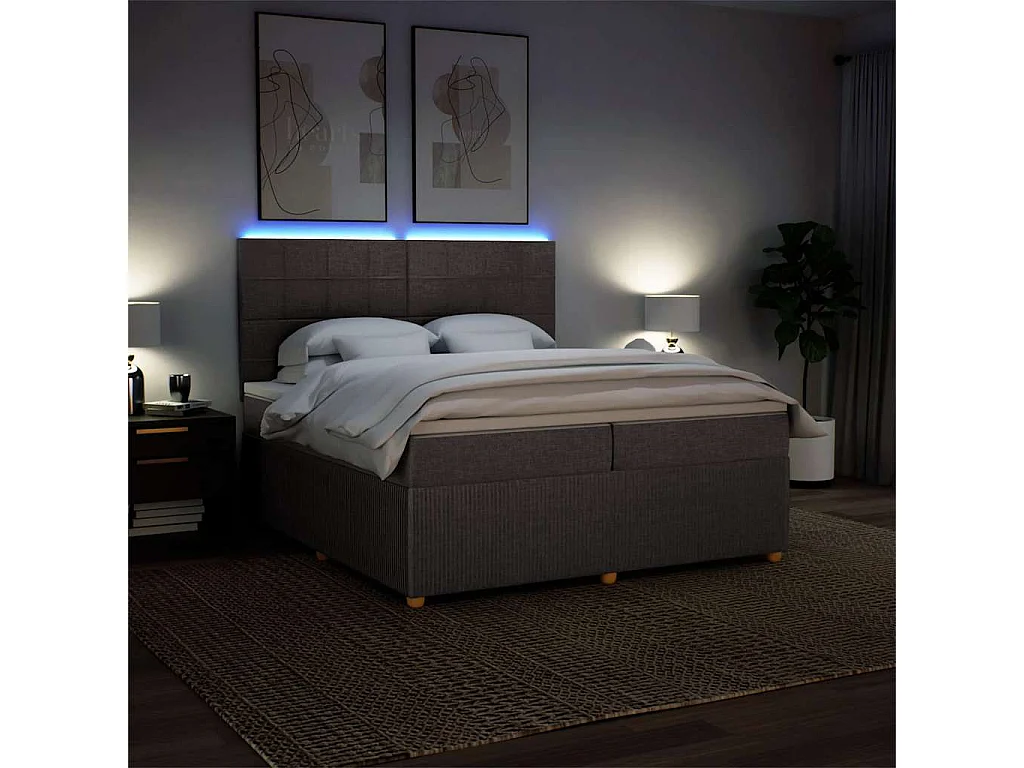 Boxspringbett mit Matratze Taupe 200x200 cm Stoff