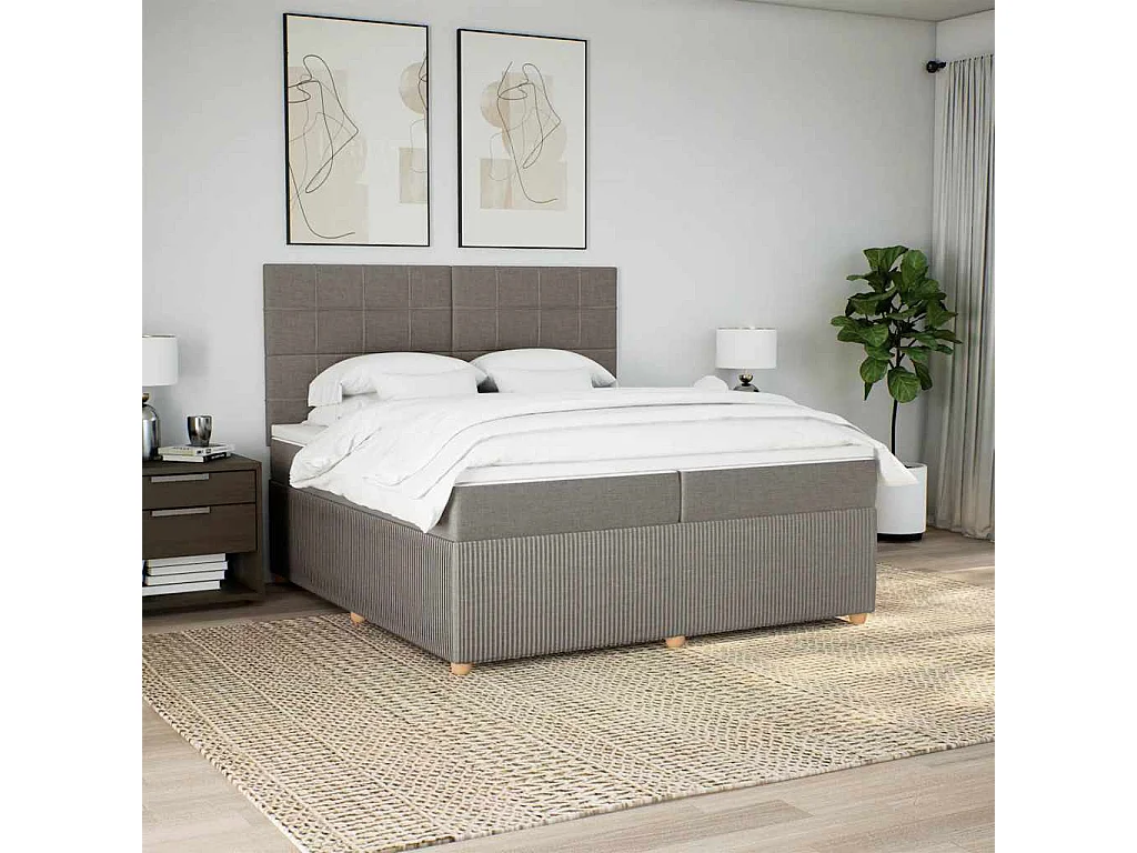 Boxspringbett mit Matratze Taupe 200x200 cm Stoff