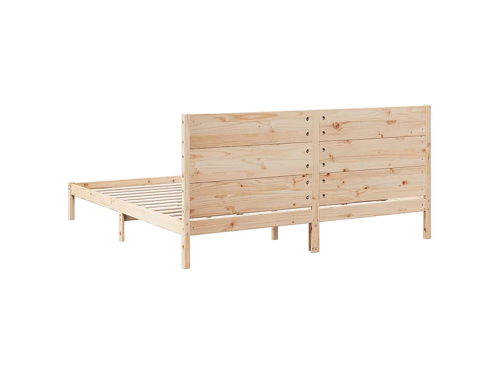 Cadre de lit extra long sans matelas 200x220 cm bois massif