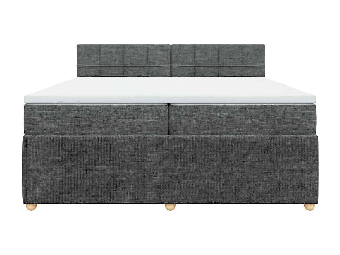 Boxspringbett mit Matratze Dunkelgrau 200x200 cm Stoff