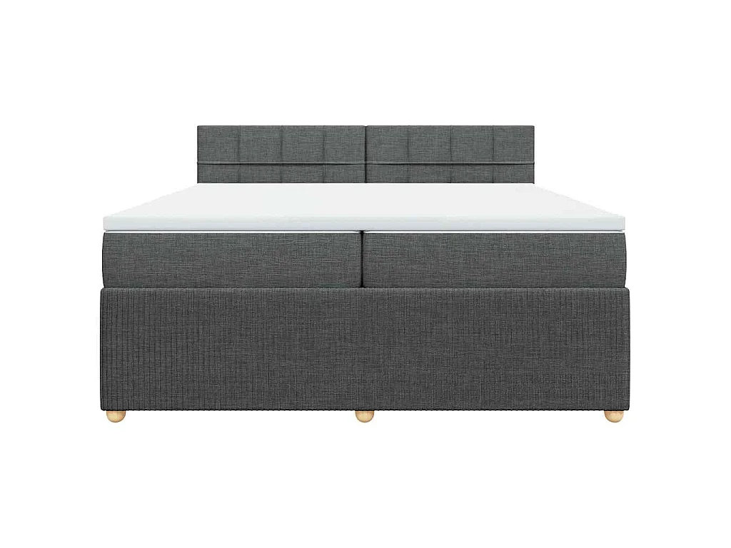 Sommier à lattes de lit avec matelas Gris foncé 200x200cm Tissu