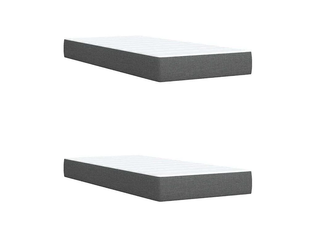 Sommier à lattes de lit avec matelas Gris foncé 200x200cm Tissu