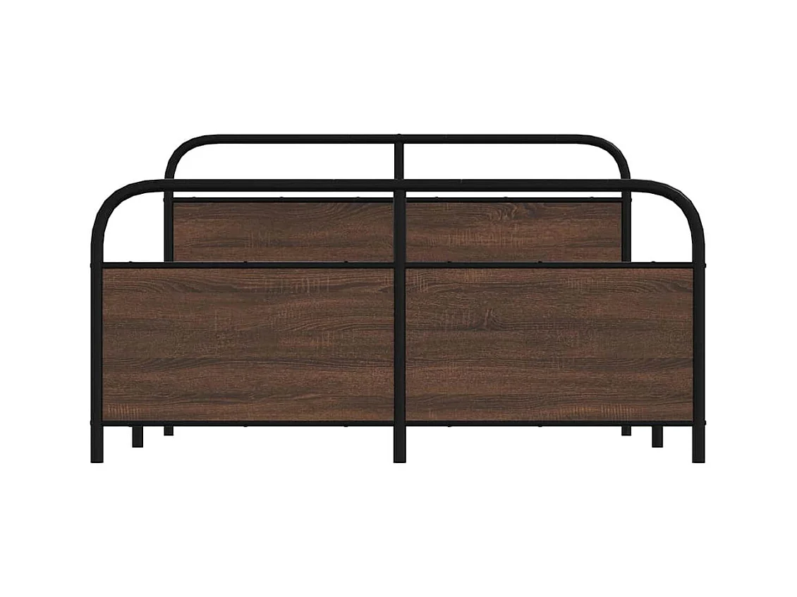 Cadre de lit en métal sans matelas chêne marron 150x200 cm