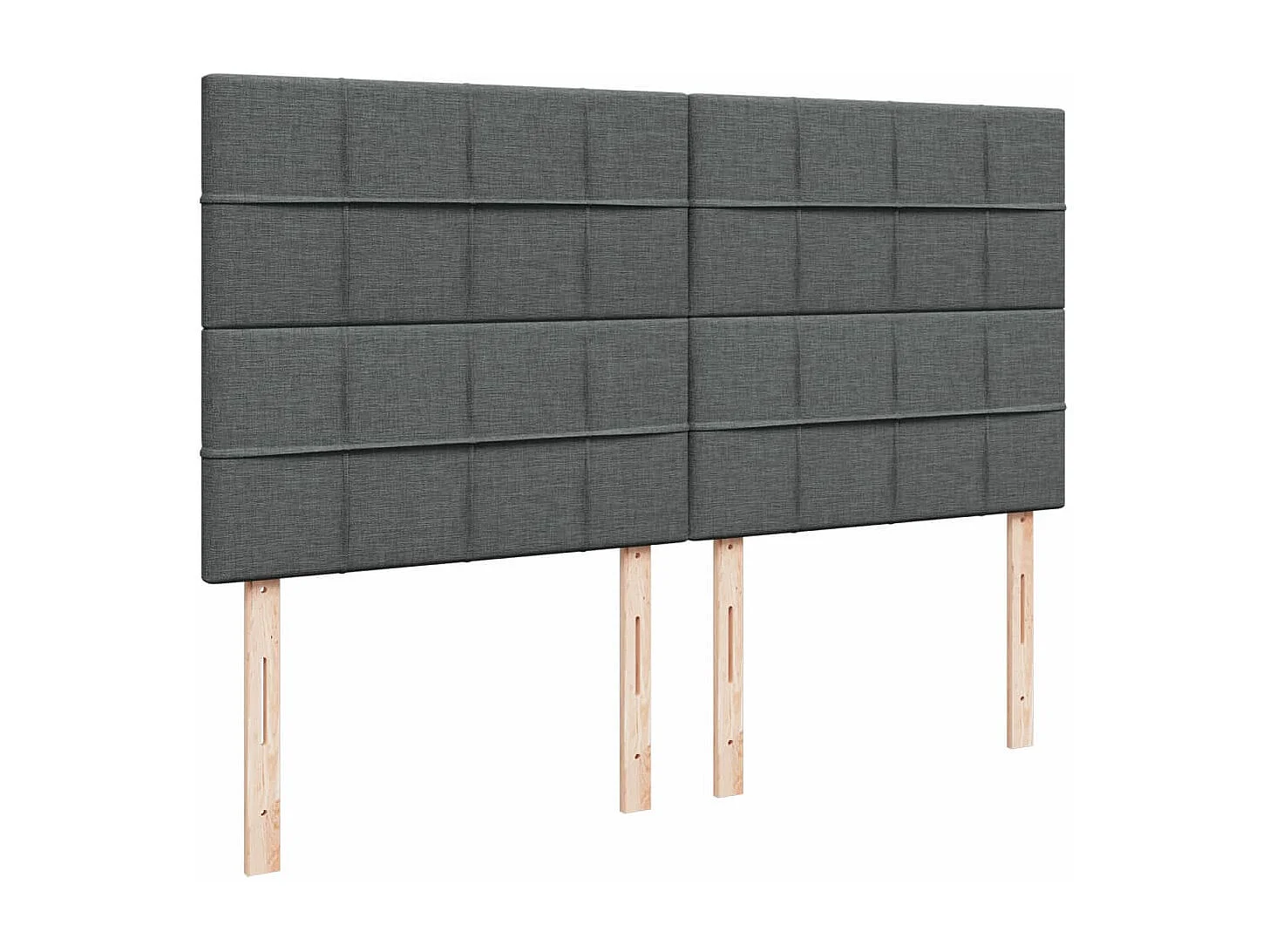 Giroletto a Molle con Materasso Grigio Scuro 200x200 cm Tessuto