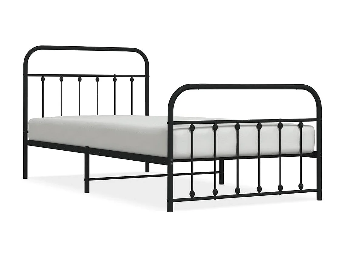 Estructura cama sin colchón con estribo metal negro 107x203 cm