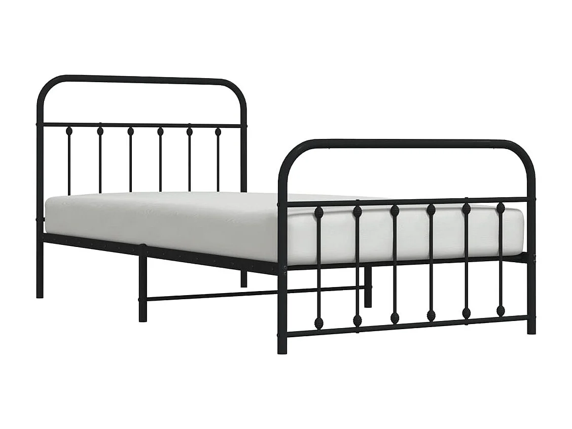 Estructura cama sin colchón con estribo metal negro 107x203 cm