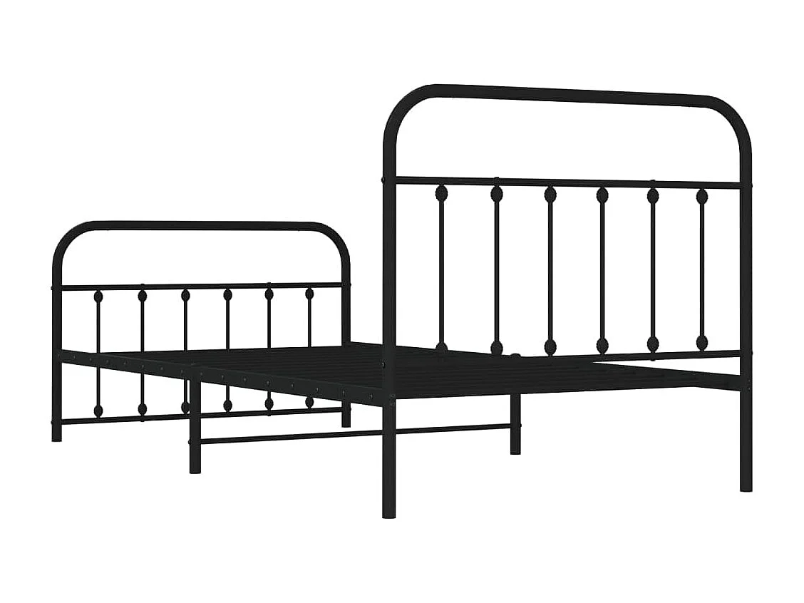 Estructura cama sin colchón con estribo metal negro 107x203 cm