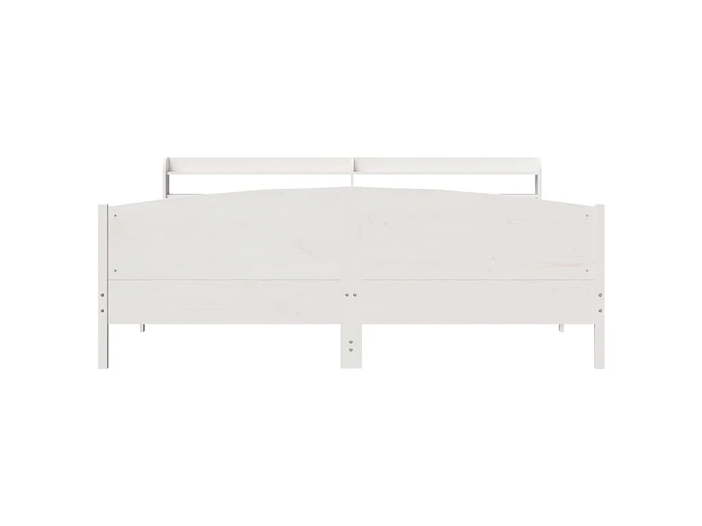 Cadre de lit sans matelas blanc 200x200 cm bois massif de pin