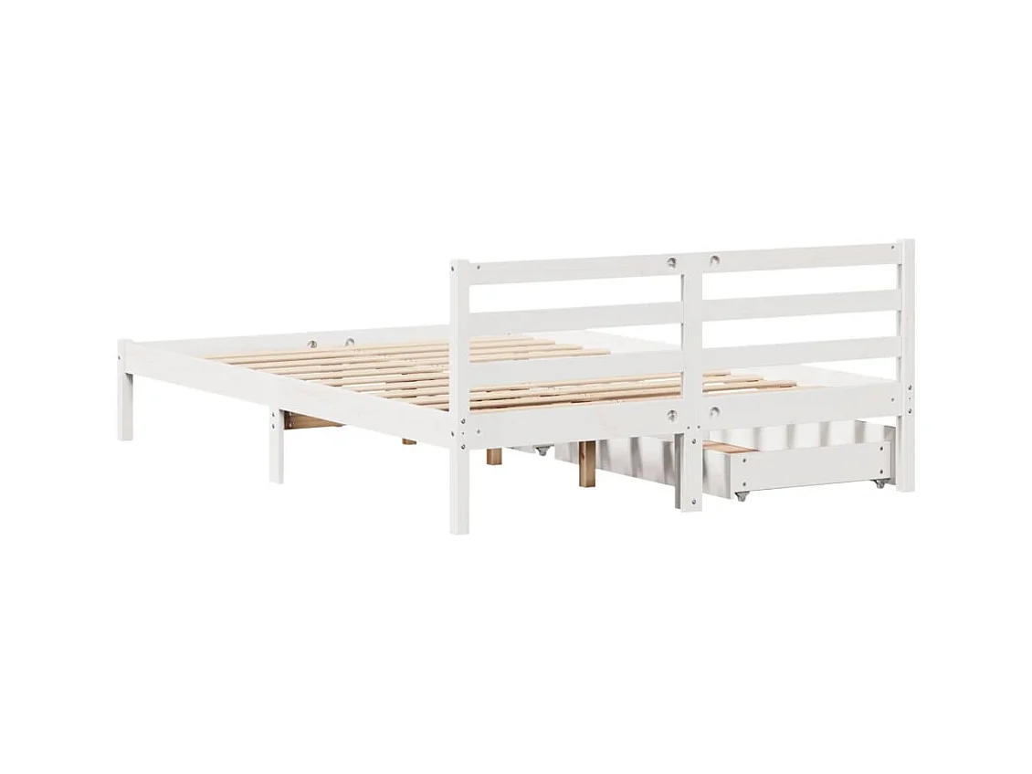 Estructura de cama sin colchón madera de pino blanca 150x200 cm