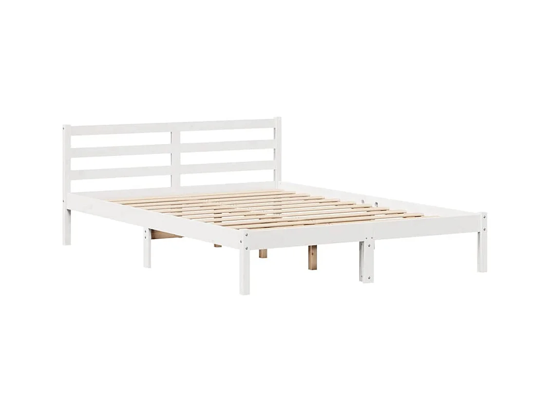 Estructura de cama sin colchón madera de pino blanca 150x200 cm