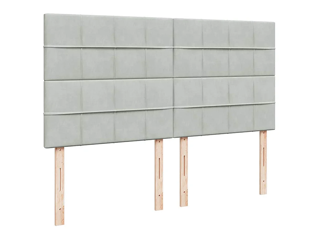 Ottoman bed met matrassen 200x200cm fluweel lichtgrijs