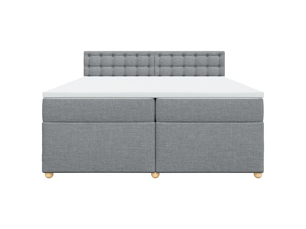 Boxspring met matras stof lichtgrijs 200x200 cm