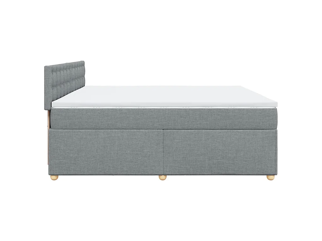Boxspring met matras stof lichtgrijs 200x200 cm