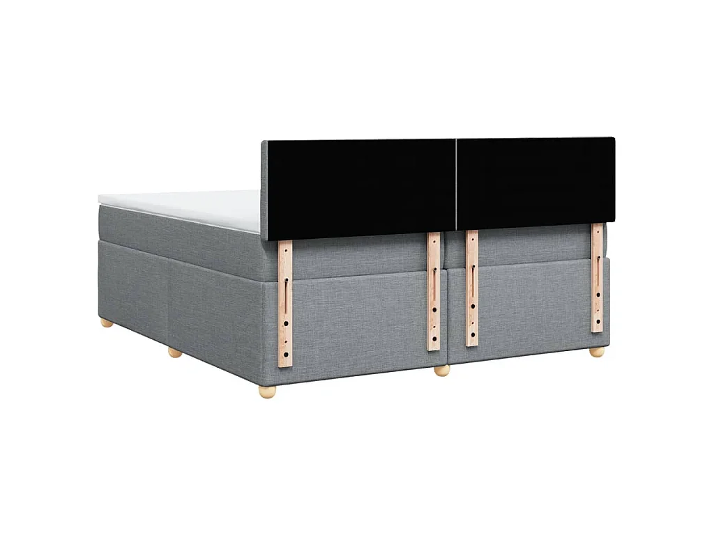 Boxspring met matras stof lichtgrijs 200x200 cm