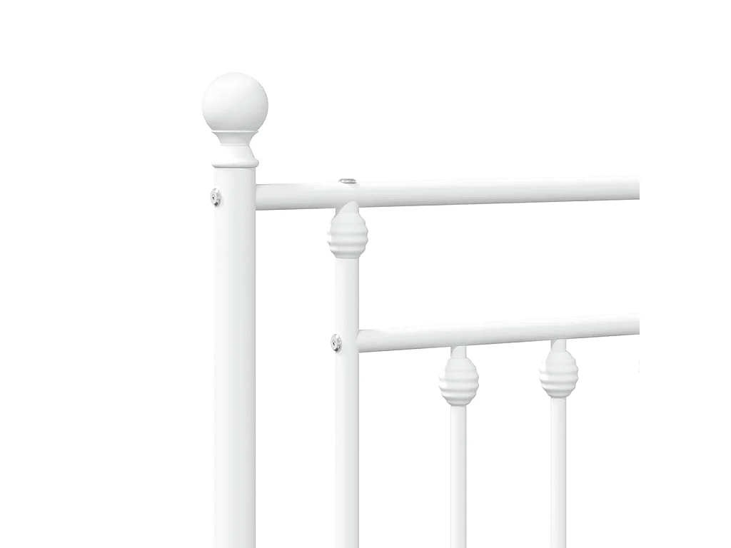 Cadre de lit métal sans matelas et tête de lit blanc 193x203 cm