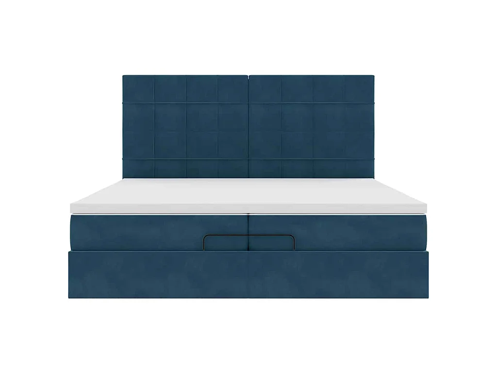 Struttura Letto Pouf con Materassi 200x200 cm Velluto