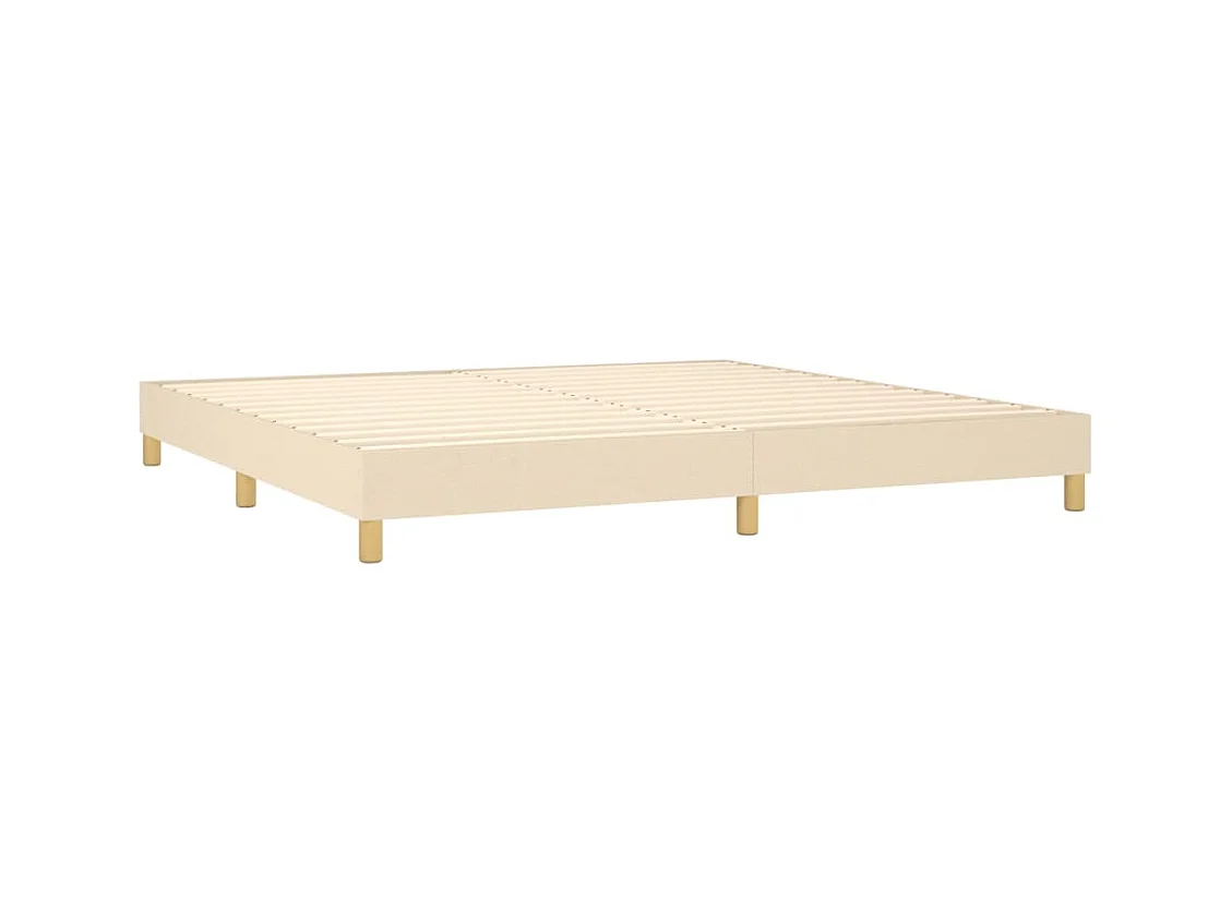 Sommier à lattes de lit et matelas et LED Crème 200x200cm Tissu