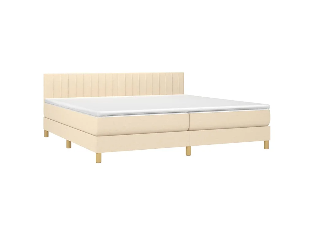 Boxspring met matras en LED stof crèmekleurig 200x200 cm