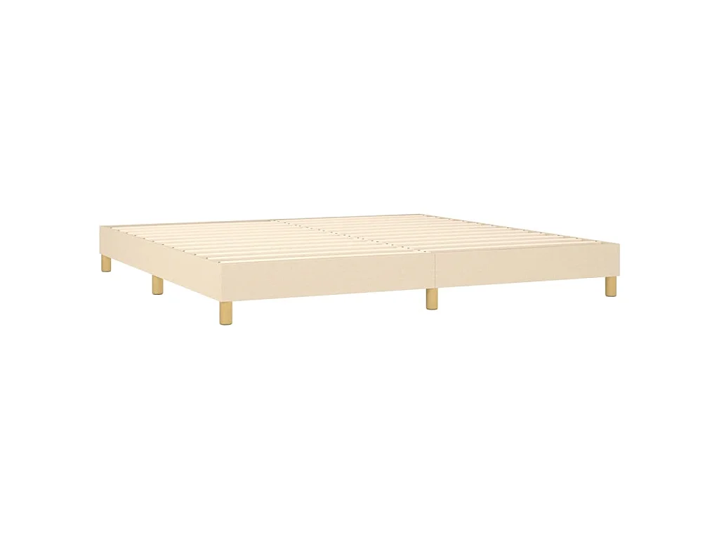 Boxspring met matras en LED stof crèmekleurig 200x200 cm