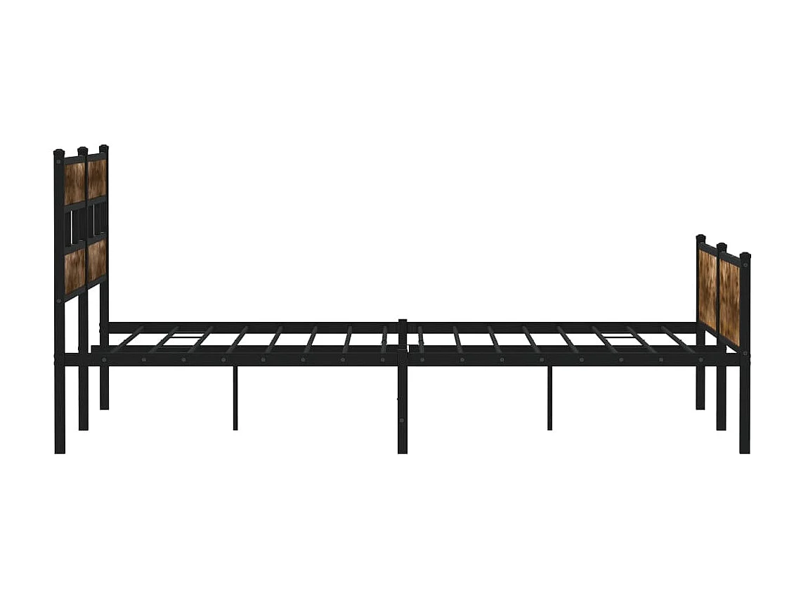 Estructura de cama sin colchón metal roble ahumado 193x203 cm