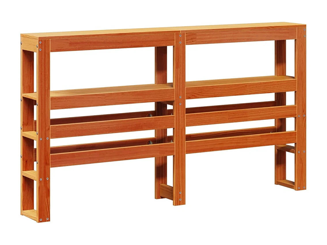 Estrutura cama c/ cabeceira 150x200cm pinho maciço castanho-mel