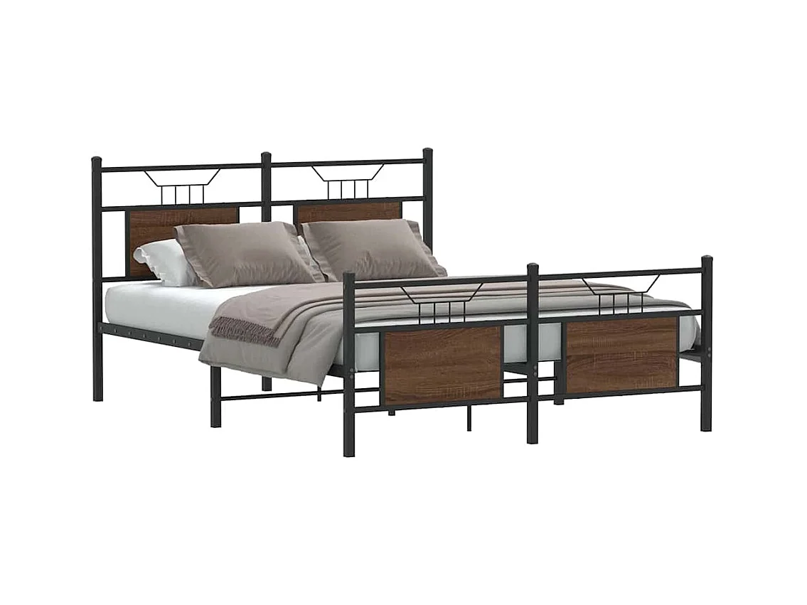 Cadre de lit sans matelas chêne marron 150x200 cm