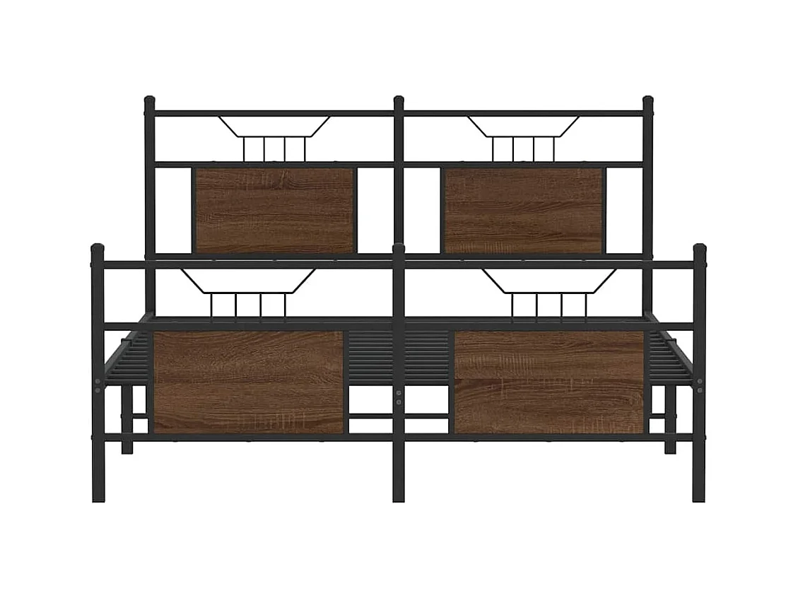 Bettgestell ohne Matratze Braun Eiche 150x200 cm Holzwerkstoff
