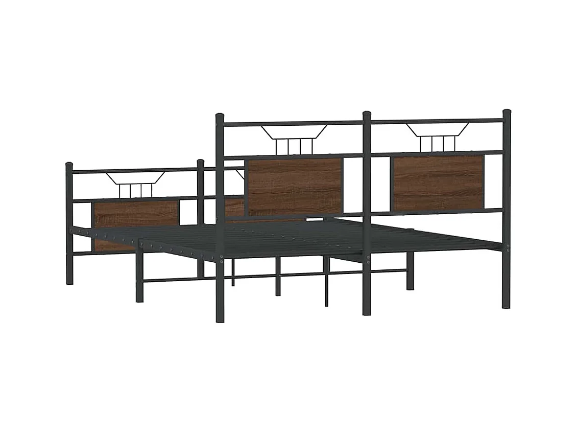 Bettgestell ohne Matratze Braun Eiche 150x200 cm Holzwerkstoff