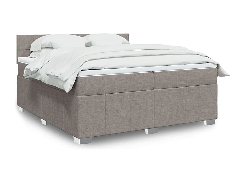 Boxspringbett mit Matratze Taupe 200x200 cm Stoff