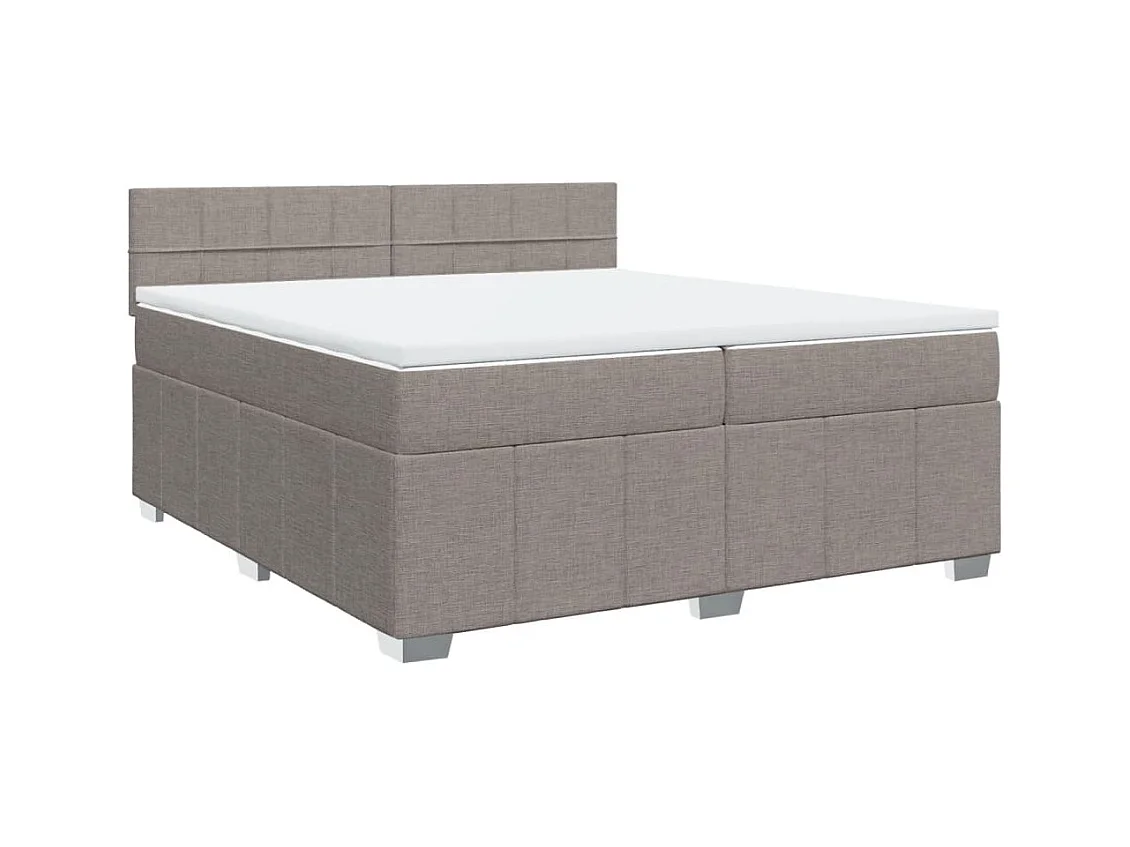 Sommier à lattes de lit avec matelas Taupe 200x200 cm Tissu