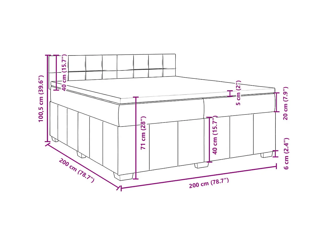 Sommier à lattes de lit avec matelas Taupe 200x200 cm Tissu