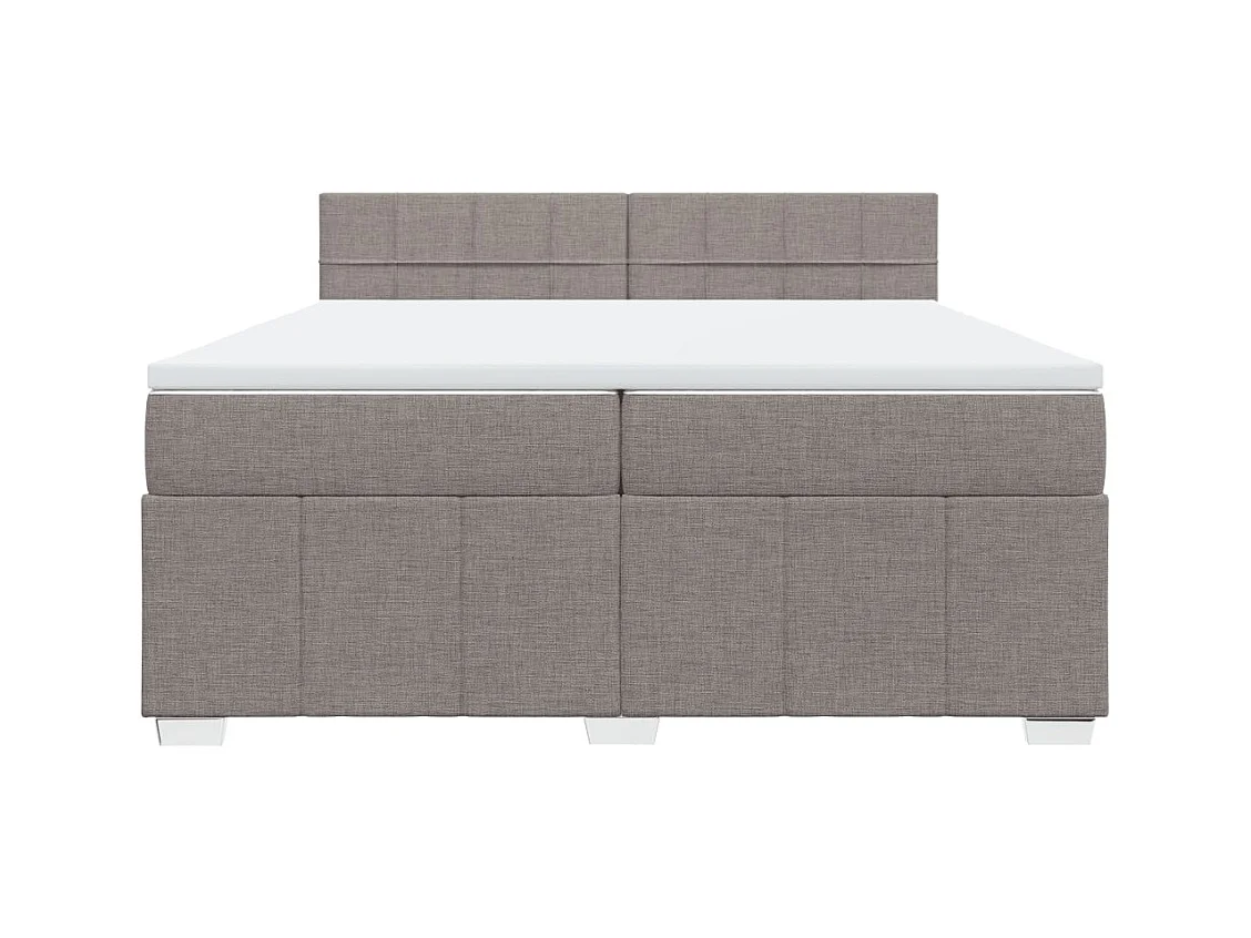 Sommier à lattes de lit avec matelas Taupe 200x200 cm Tissu