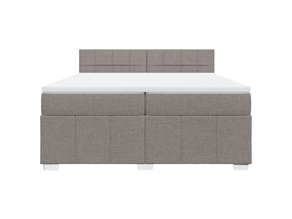 Sommier à lattes de lit avec matelas Taupe 200x200 cm Tissu