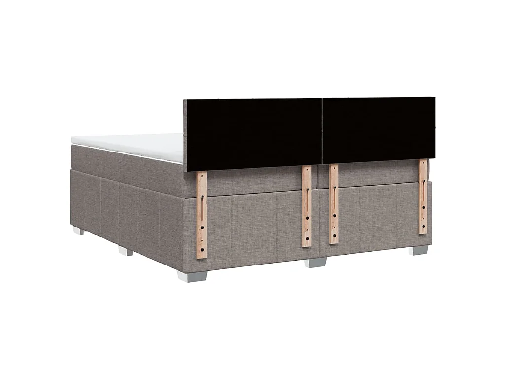 Sommier à lattes de lit avec matelas Taupe 200x200 cm Tissu