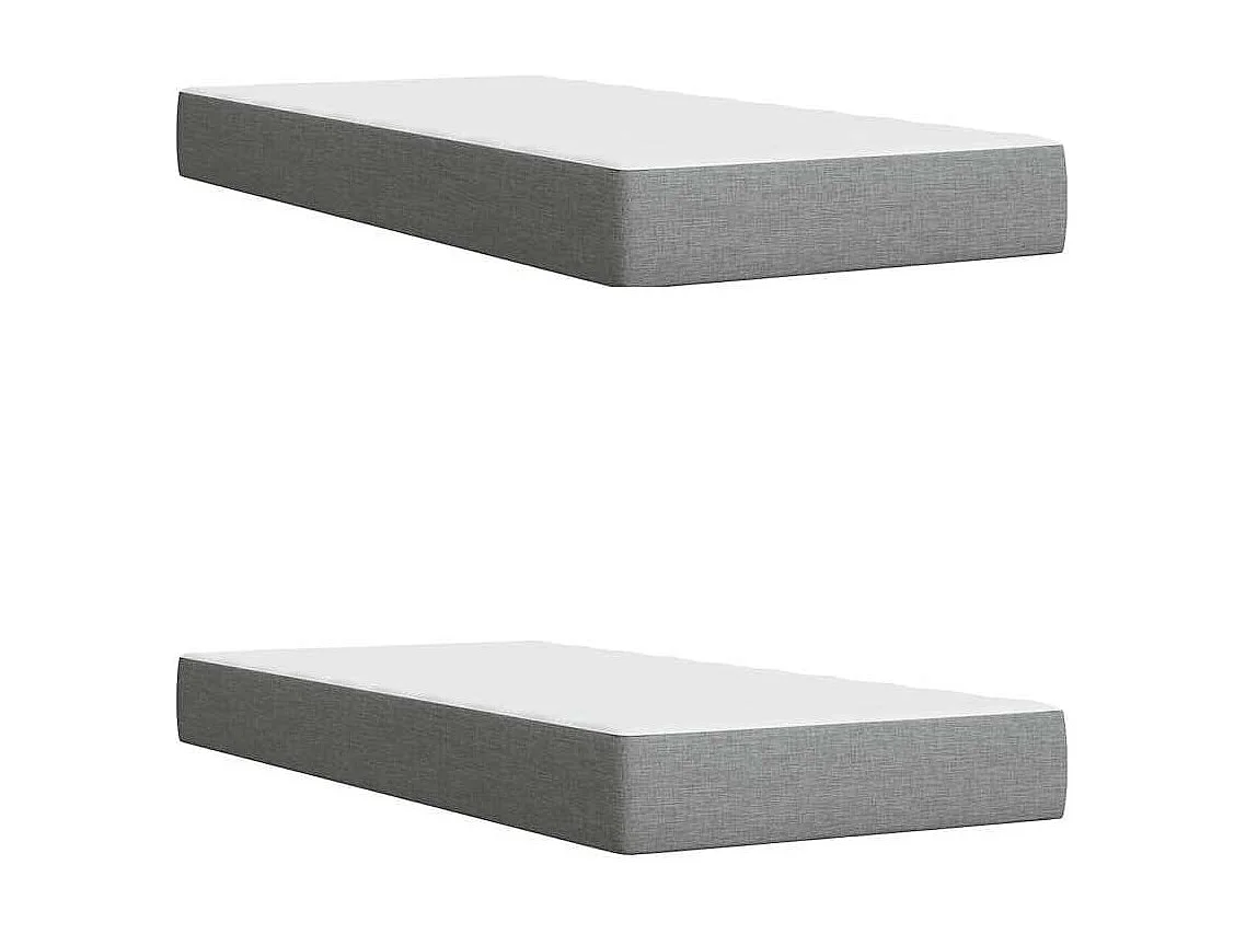 Sommier à lattes de lit avec matelas Gris clair 200x200cm Tissu