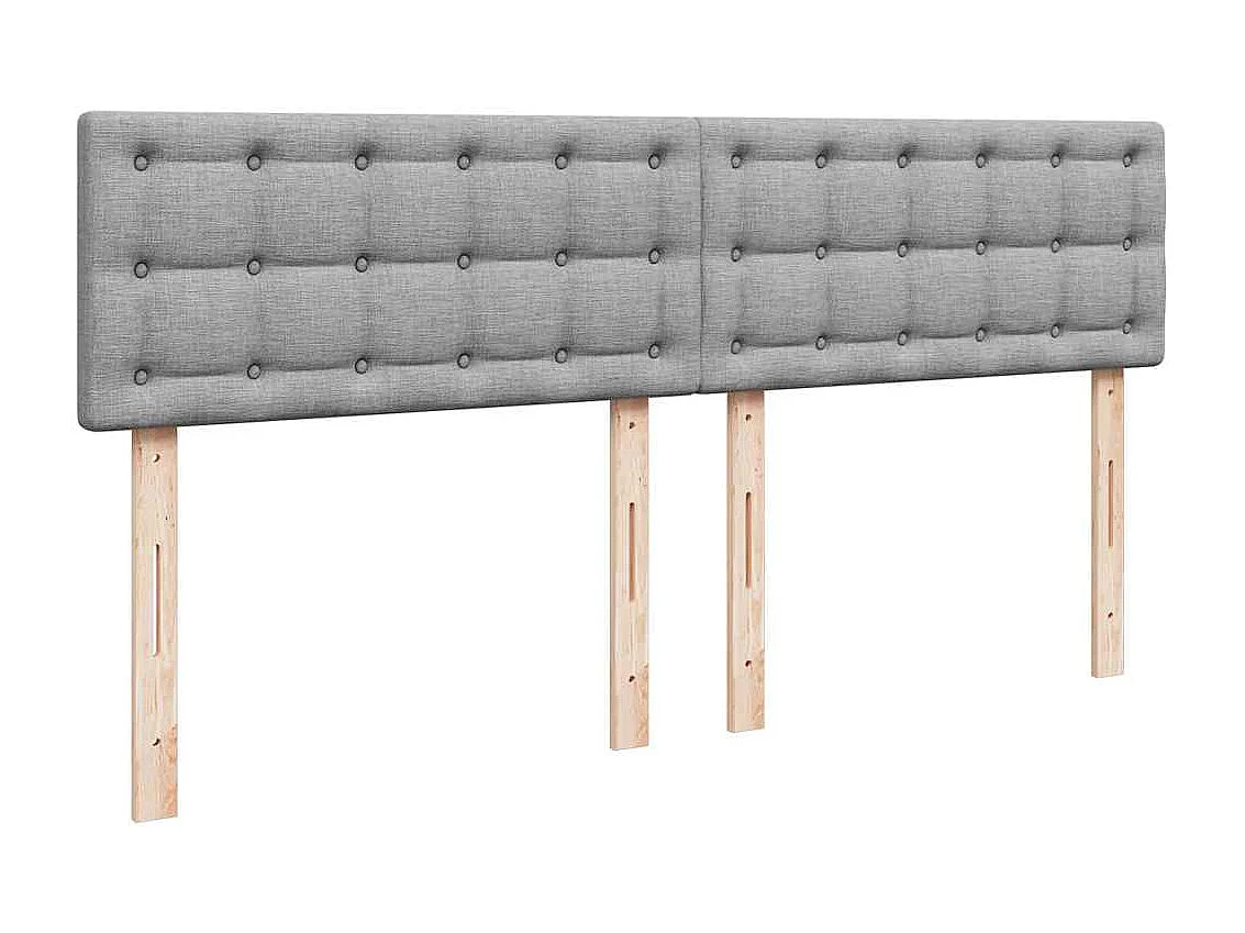 Cama com molas/colchão 200x200 cm tecido cinza-claro