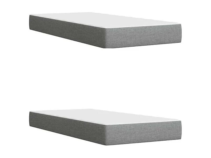 Sommier à lattes de lit avec matelas Gris clair 200x200cm Tissu