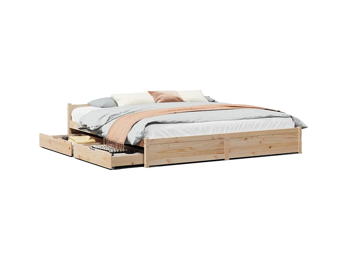 Bedframe zonder matras massief grenenhout 200x200 cm