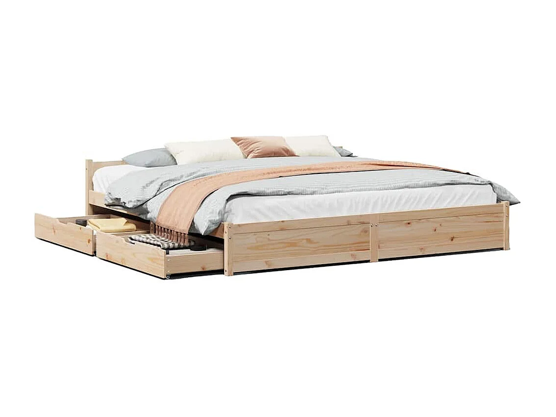 Cadre de lit sans matelas 200x200 cm bois massif de pin