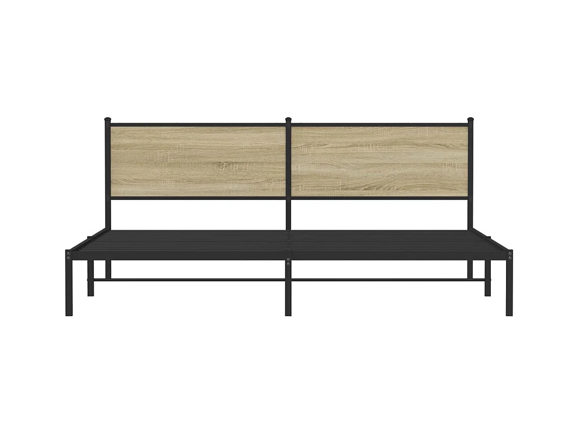 Cadre de lit en métal sans matelas chêne sonoma 200x200 cm