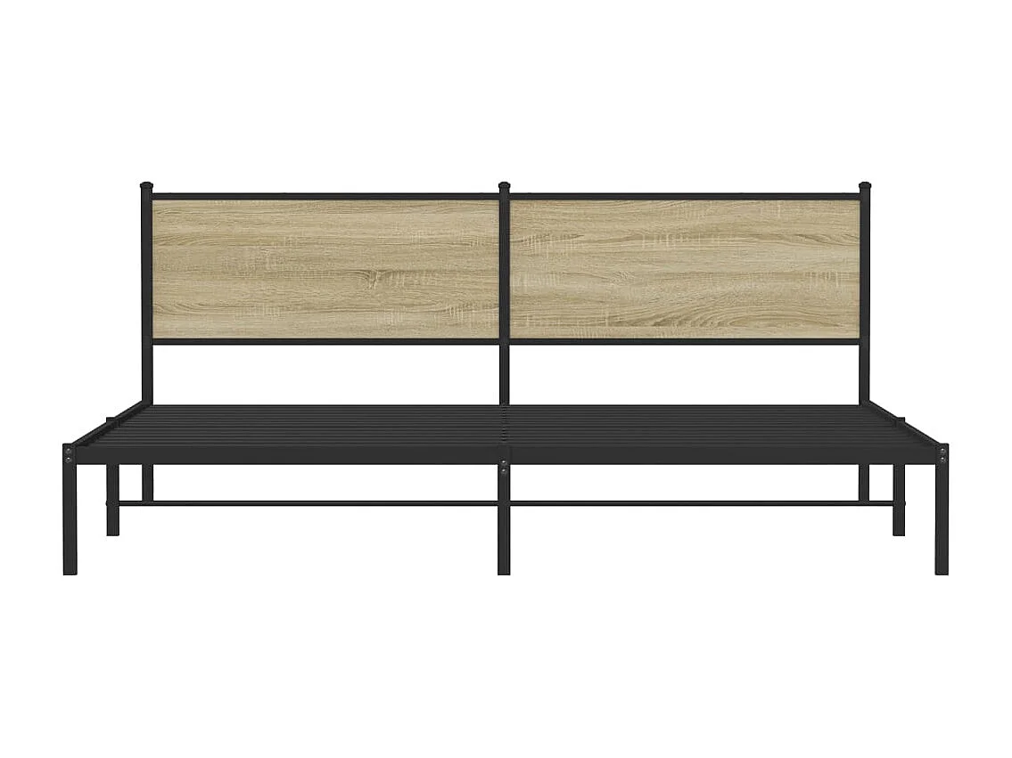 Metallbett ohne Matratze Sonoma-Eiche 200x200 cm
